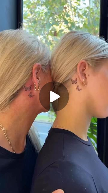 Fine Line Tattoos®️ on Instagram: "Mother Daughter Matching Butterfly Tattoos 🦋  We have something very special planned this Mother’s Day, stay tuned!   Artist: Taeri @taeri_tattoo   For bookings please fill out the booking form online or 📩 finelinetattoos@outlook.com  Walk-ins welcome daily, Text or DM reference image to secure 0498 019 041  #finelinetattoo #tattoo #melbournetattoo #melbournetattooist #tattooed #microtattoo #melbournetattooshop #tinytattoo #smalltattoos #ltattooshop #melbourne" Matching Mother Daughter Tattoos For 3, Tattoo For Mother And Daughter, Daughter Mother Tattoos, Mom Daughter Tattoos Small, Matching Tattoos For Mother And Daughter, Small Matching Tattoos Mom And Daughter, Matching Mother And Daughter Tattoos, Two Daughters Tattoo, Tattoo Mother And Daughter