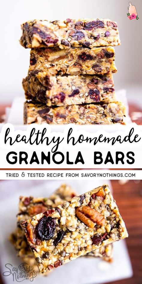 Bar Lighting Ideas, Bars Recipes Healthy, Homemade Granola Bars Healthy, Easy Granola Bars, Pecan Granola, Homemade Granola Healthy, Breakfast Bar Lighting, Healthy Snack Bars, No Bake Granola Bars