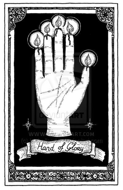 Hand Of Glory, Severed Hand, Magical Objects, Hanged Man, Woodcut Art, First Drawing, Witch Trials, White Artwork, Hand Candle