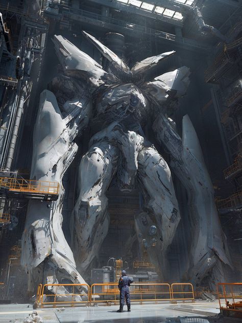 Mech Art Reference, Giant Robot Art, Futuristic Art Design, Giant Mech Concept Art, Giant Robot Concept Art, Armored Core Mech Art, Giant Concept Art, Dragon Mech, Giant Mech