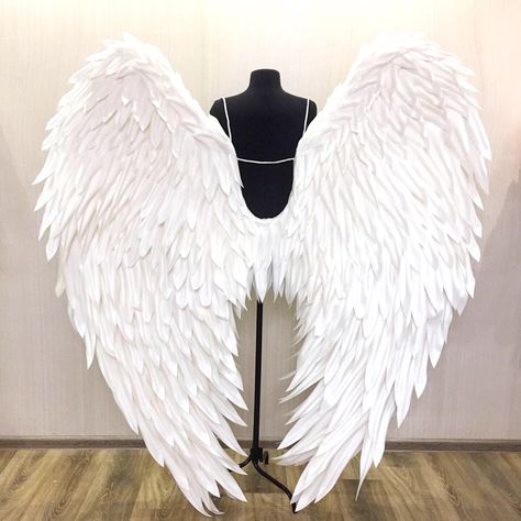 Large Angel Wings costume cosplay - white angel wings - Wings photo prop - wings cosplay - white wings - wedding Angel Wings Prop, Diy Wings Costume, Angel Wings Diy, Angel Wings Cosplay, Large Angel Wings, Wings Cosplay, Diy Angel Wings, Angel Wings Costume, Cosplay Wings