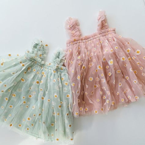 Daisy Tulle Dress, Daisy Wild One Birthday, Daisy First Birthday Outfit, 1st Birthday Dress For Baby Girl, Onederful Birthday Party Girl, Look Baby Girl, Tulle Dress Kids, Tulle Baby Dress, First Birthday Girl Outfit