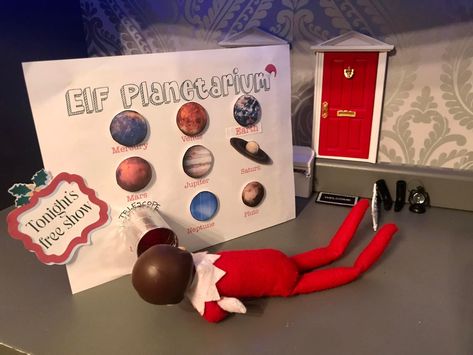 Elf Planetarium Printable, Elf Planetarium, Elf Ideas Easy, Toddler Arts And Crafts, Christmas Tradition, Elf Ideas, Toddler Art, Shelf Ideas, Christmas Traditions