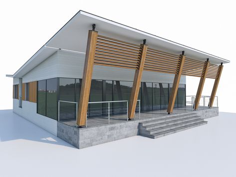 Small Office Building 01 #Office, #Small, #Building Small Office Building, Office Building Plans, Building Design Plan, Zoo Architecture, Zoo Ideas, Small Office Design, Commercial And Office Architecture, Small Building, Office Building Architecture