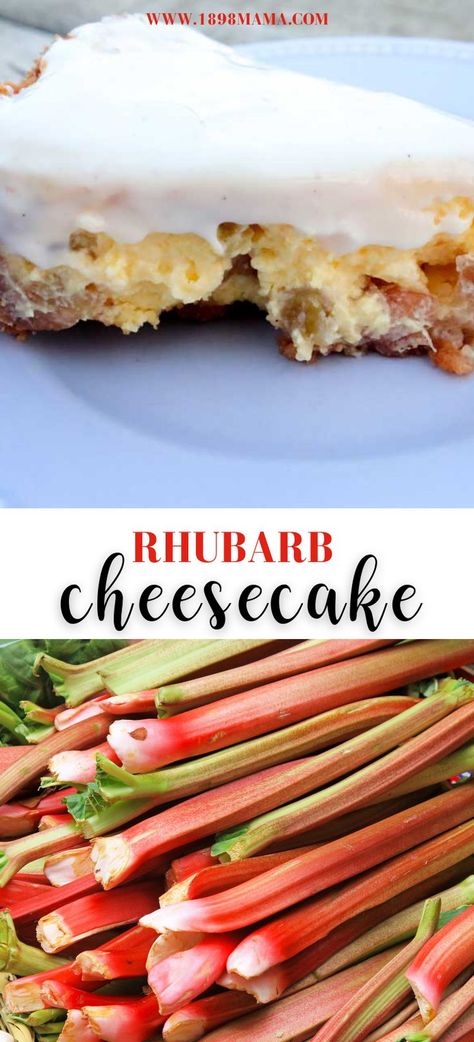 rhubarb cheesecake Rhubarb Cheesecake Recipes, Sour Cream Topping, Rhubarb Cheesecake, Spring Dessert, Cheesecake Pan, Cheesecake Dessert, Berry Cheesecake, Royal Icing Recipe, Spring Desserts