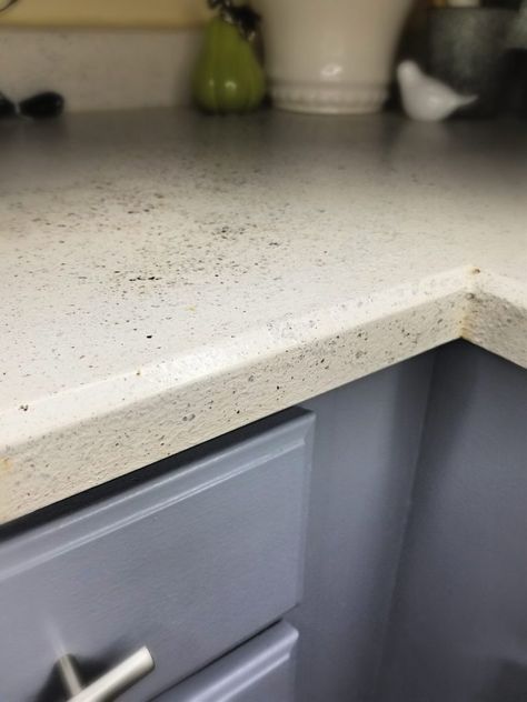 Update Your Kitchen Countertops Without Removing Them - Budget Friendly Kitchen Countertop Renovation, How To Update Formica Countertops, Kitchen Countertop Makeover Diy, Update Old Countertops, How To Change Countertops Diy, Alternative Countertop Ideas, Peal And Stick Counter Top Ideas, How To Redo Laminate Countertops, Painting Old Countertops