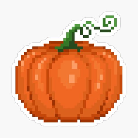 Pumpkin Pixel Art, Pixel Pumpkin, Pixel Art Sticker, Pumpkin For Halloween, Art Pumpkin, Pixel Art Tutorial, Pumpkin Art, Terraria, Halloween Celebration