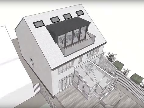 Loft Conversion With Balcony, Loft Conversion Balcony, Loft Dormer, Attic Balcony, Small Attic Bathroom, Loft Conversion Bedroom, Roof Balcony, Dormer Loft Conversion, Attic Bedroom Designs