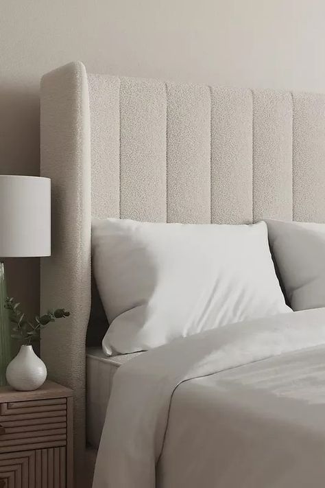 Head Board Ideas | SheerLuxe Head Board Ideas, How To Make Headboard, Winged Headboard, Headboard Ideas, Head Board, Bedroom Headboard, Bed Base, Wave Design, Designers Guild