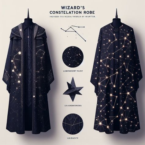 Modern Day Wizard Outfit, Whimsical Wizard Aesthetic, Space Themed Ocs, Voidpunk Fashion, Space Themed Outfits Drawing, Wizard Outfit Aesthetic, Space Fantasy Outfit, Space Cloak, Astronomer Outfit