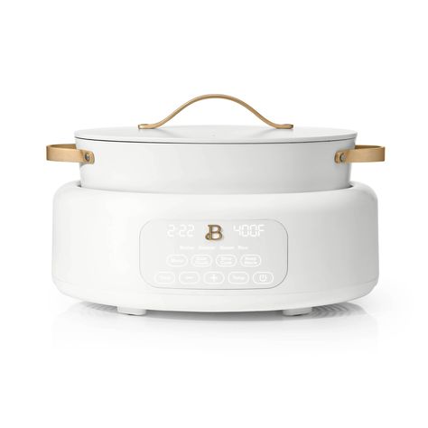 Buy Beautiful 10 in 1 Electric Multi-Cooker, White Icing by Drew Barrymore at Walmart.com Multi Cooker, Beautiful Appliances, Drew Barrymore Kitchen Appliances White, Drew Barrymore Pots And Pans, Drew Barrymore Crockpot, Drew Barrymore Cookware, Beautiful Drew Barrymore Kitchen, Best Wedding Registry Items, Drew Barrymore Appliances