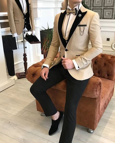 Champagne Tuxedo, Tan Tuxedo, Mens Evening Wear, Tuxedo Suit For Men, Tan Suit Jacket, Groom's Suit, White Tux, Black Suit Men