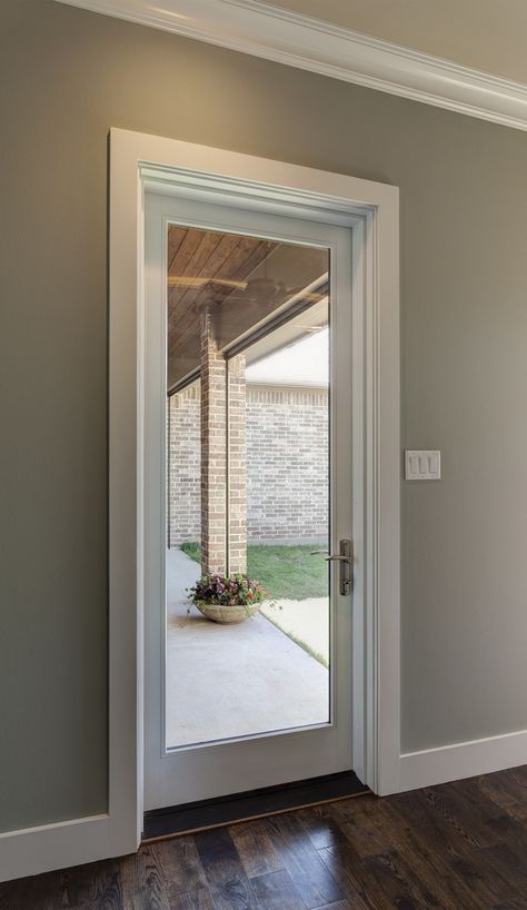 When you think of patio doors, usually they are meant only for the back of the house on the patio as the name implies. What if I were to tell you that isn’t the case? Read on for four great ideas to spark your creativity. Single Patio Door, Bedroom Door Decorations, Doors Kitchen, Exterior Doors With Glass, French Doors Patio, Patio Interior, Patio Door, House Doors, French Doors Interior