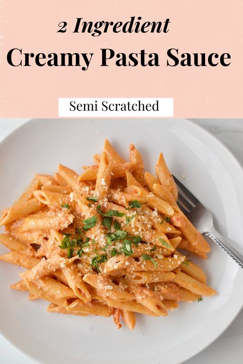 2 Ingredient Creamy Pasta Sauce? You say! This sauce is the best because you will use your favorite marinara sauce, and adding cream cheese takes it to a whole new level.