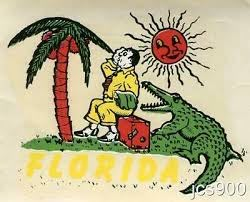 VINTAGE 1940s ORIGINAL SOUVENIR TRAVEL DECAL FLORIDA STATE ENCO ALLIGATOR WINDOW | eBay Florida Souvenirs, Florida Gator, Florida Sunshine, Florida Art, Florida Style, Vintage Cape, Luggage Labels, Florida Girl, Ormond Beach