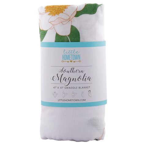 Southern Magnolia Baby Muslin Swaddle Receiving Blanket – Little Hometown Blessing Beads, Southern Baby, Southern Magnolia, Baby Muslin Swaddle, Magnolia Baby, Muslin Swaddle Blanket, Muslin Swaddle, Toddler Blanket, Receiving Blanket