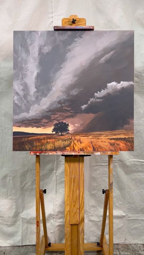 Thunderstorm Painting Acrylic, Storm Painting Acrylic, Thunderstorm Painting, Storm Painting, Design Hacks, Rain Painting, Painting Classes, Painting Inspo, Design Hack