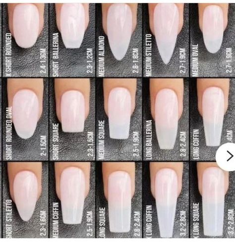 Different Nail Shapes On One Hand, Nail Sizes Shape Chart, Polish For Short Nails, Summa Nails, Gel Nails Shape, Types Of Nails Shapes, Adorable Nails, Nail Artwork, Manikur Kuku