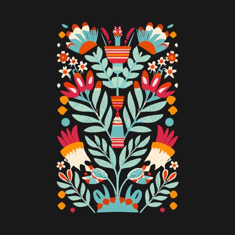 Check out this awesome 'Otomi+Flower+Pattern+Mexican+Floral+Art' design on @TeePublic! Mexican Pattern Design, Mexican Illustration Art, Otomi Art, Mexican Pattern, Mexican Flowers, Nature Motifs, Mexico Design, Floral Art Design, Mexico Art