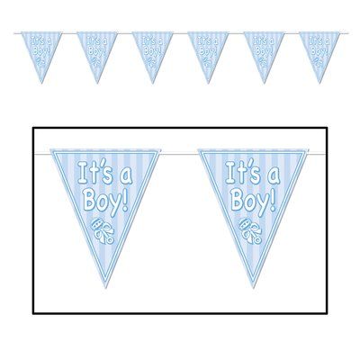 Baby Boy Shower Party, Baby Boy Announcement, Pennant Flags, Pennant Banner, Pennant Banners, Hanging Banner, Baby Shower Banner, Flag Banner, Baby Shower Theme