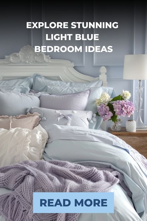 Discover the ultimate Light Blue Bedroom Ideas to transform your space into a serene oasis. From soothing pastel tones to bold accents, The Best Light Blue Bedrooms offer limitless inspiration for creating a calming and elegant sanctuary. Explore Beautiful Light Blue Bedroom Inspo that showcases chic decor elements, dreamy color palettes, and cozy textiles perfect for any interior style. Get creative with Ideas For Light Blue Bedrooms to design a tranquil retreat that reflects your personal tast Pastel, Bedrooms With Light Blue Walls, Ice Blue Bedroom, Pale Blue Bedroom Ideas, Blue Panel Wall, Light Blue Bedrooms, Light Blue Bedroom Decor, Light Blue And White Bedroom, Blue Teen Bedrooms