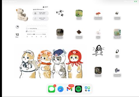 Ipad Pro Layout Homescreen, Ipad Layouts Aesthetic, Ipad Design Layout, Ipad Pro Home Screen Layout, Ipad Home Screen Aesthetic, Ipad Ios Layout, Ipad Widget Layout, Ipad Layout Ideas Aesthetic, Ipad Layout Aesthetic