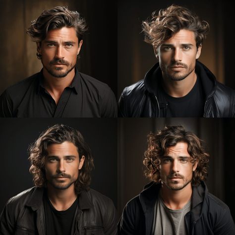 60 medium haircuts for men For Dashing Look In 2024 Wolf Haircut Men, Guys Hairstyles, Undercut With Beard, Mens Haircuts Medium, Haircuts Medium, Hairstyle For Men, Shaved Undercut, Wavy Curls, Wavy Hair Men