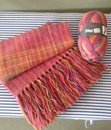 pink woven scarf knitting project by Rosalyn Jung | LoveCrafts Rigid Heddle Weaving Projects, Pink Plaid Scarf, Rigid Heddle Weaving Patterns, Art Yarn Weaving, Weaving Scarfs, Saori Weaving, Weaving Inspiration, Weaving Looms, Weaving Loom Projects