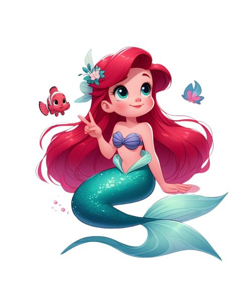 Mermaid Art, Mermaid Images, Kawaii Disney, Ariel Mermaid, Mermaid Decor, Mermaid Cakes, Cute Mermaid, Mermaid Theme, Ariel The Little Mermaid