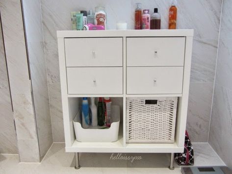 Ikea Bathroom Storage, Bathroom Ikea, Billy Ikea, Ikea Storage Cabinets, Diy Bathroom Storage, House Paint Interior, Ikea Bathroom, Ikea Decor, Ikea Hack Ideas