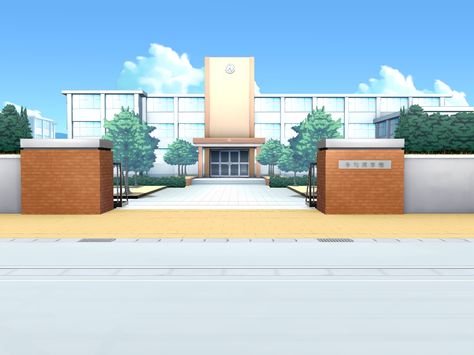 School Yard Background, Manga Places, Gl Background, Side Background, School Gate, Life Background, Gacha Background, House Night, School Background