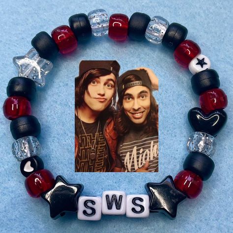 Sleeping With Sirens Kandi Bracelet  - handmade by... - Depop Kandi Ideas Singles, Kandi Singles Ideas, Concert Bracelets, Kandi Singles, Kandi Inspo, Band Bracelets, Diy Jewelry To Sell, Diy Kandi, Adopt Idea