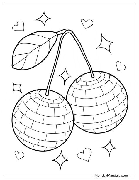 Aesthetic Coloring Sheets Easy, Anna Und Elsa, Free Kids Coloring Pages, Fruit Coloring Pages, School Coloring Pages, صفحات التلوين, Free Adult Coloring Pages, Printable Adult Coloring Pages, Adult Coloring Book Pages