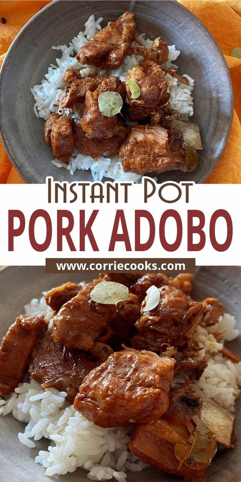 Recipes With Pork Chunks, Polynesian Dishes, Filipino Pork Adobo, Pork Adobo Recipe, Phillipino Food, Pork Stew Meat, Boneless Pork Ribs, Pork Adobo, Adobo Recipe