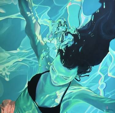 Check out this collection of art curated by Rebecca Wilson at Saatchi Art #art Rebecca Wilson, Underwater Portrait, Underwater Painting, Under The Water, Underwater Art, Beautiful Oil Paintings, Water Art, Under Water, A Level Art