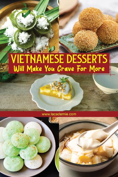 Many Vietnamese desserts are very distinctive that you can't find in other places! Thai Recipes Dessert, Sweet Corn Pudding, Vietnamese Desserts, Vietnamese Food Recipes, Recipes Vietnamese, Five Course Meal, Steamed Rice Cake, Vietnamese Dessert, Vietnamese Dishes