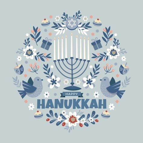 Happy Hanukkah Jewish Festival of Lights First Day Of Hannukah, Happy Hannukah Greetings, Hanukkah Graphic Design, Happy Hannukah Image, Happy Haunakka, Hanukkah Wallpaper, Hanukkah Aesthetic, Hanukkah Illustration, Hanukkah Pictures