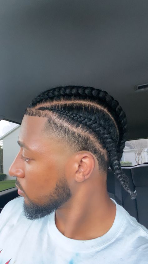 Mens Braids With Taper, Different Braids For Men, Low Fade With Braids Men, Men With Braids And Fade, All Around Taper Fade Black Men, Cornrows With Taper Men, Thick Cornrows Braids Men, Mens 4 Cornrows, Taper Fade Haircut Braids