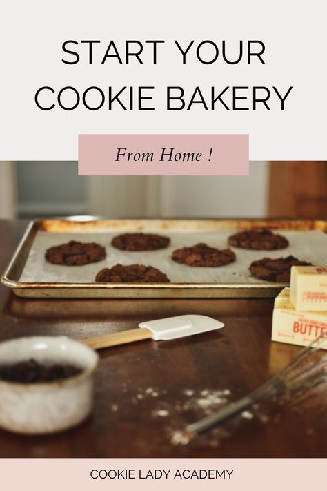 Start your cookie bakery from home. Learn what to sell, who to sell it to, what permits you need and and all the tools you need to get your business up and running! Cookie Ideas To Sell, How To Sell Cookies From Home, Cookie Business Packaging Ideas, Sell Cookies From Home, Starting A Cookie Business From Home, Selling Cookies From Home, Cookie Packaging Ideas For Selling, Packaging Cookies To Sell, Cookie Business From Home