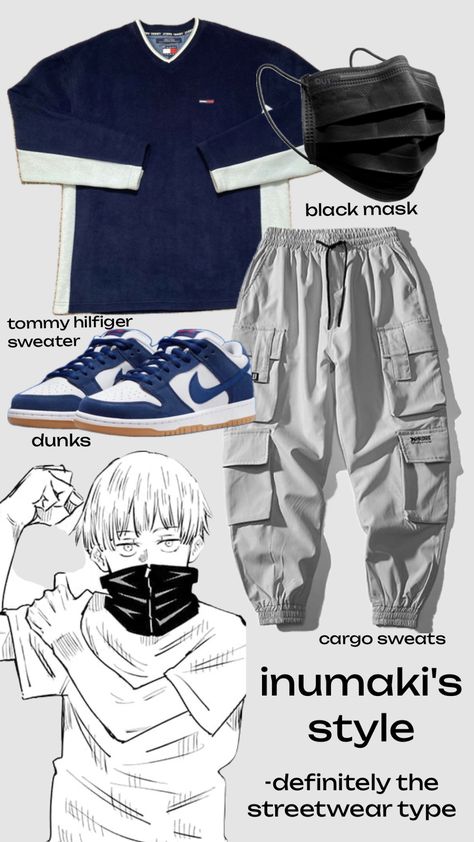 inumaki from jjk #outfitinspo Anime Style Outfit Men, Inumaki Outfit, Anime Modern Clothes, Inumaki Toge Aesthetic, Jujutsu Kaisen Outfit Ideas, Jujutsu Kaisen Inspired Outfits, Jjk Inspired Outfits, Jjk Outfit Ideas, Jujutsu Kaisen Outfits