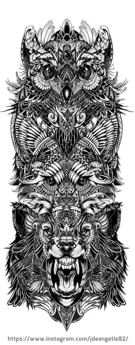 Animal totem by Jdeangelis82 instagram.com/jdeangelis82 Totem Tattoo, Tattoo Animal, Petit Tattoo, Tattoos Men, Warrior Tattoos, Geniale Tattoos, Animal Totem, Celtic Tattoos, Tattoo Project