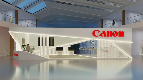 CANON AFRICA HEALTH EXHIBITION BOOTH | Behance Minimal Exhibition Design, Minimal Booth Design, Graphic Design Exhibition, 3ds Max Tutorials, Holographic Displays, Exhibition Stall Design, Stall Design, Design Exhibition, Exhibition Stall