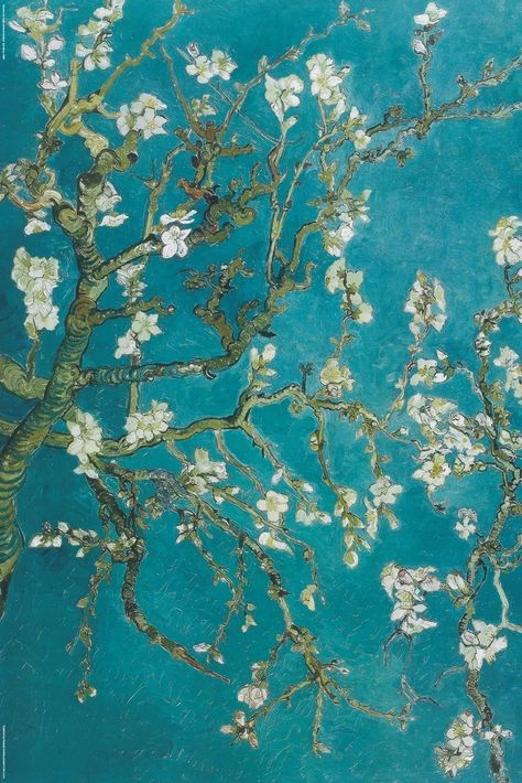 Almond Branches Van Gogh, Vincent Van Gogh Blossoming Almond Tree, Van Gogh Cherry Blossoms Wallpaper, Vincent Van Gogh Cherry Blossom, Vincent Van Gogh Flower Paintings, Blooming Almond Tree Van Gogh Wallpaper, Flower Branches Painting, Van Gogh Almond Blossoms Wallpaper, Impressionist Paintings Van Gogh