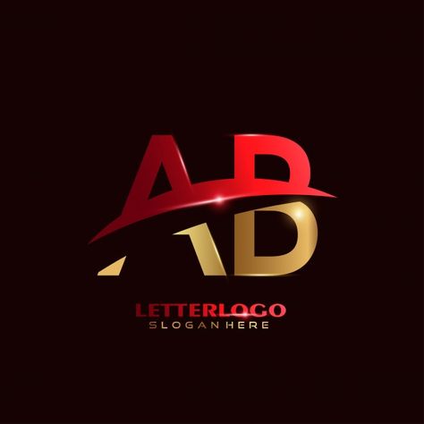 Initial letter ab logotype with swoosh ... | Premium Vector #Freepik #vector #luxury #alphabet #letter #company Ab Logo Design, Alphabet Company, Ab Logo, B Letter Logo, Mobile Logo, Avengers Logo, Restaurant Logo, Photo Art Frame, Logo Design Art