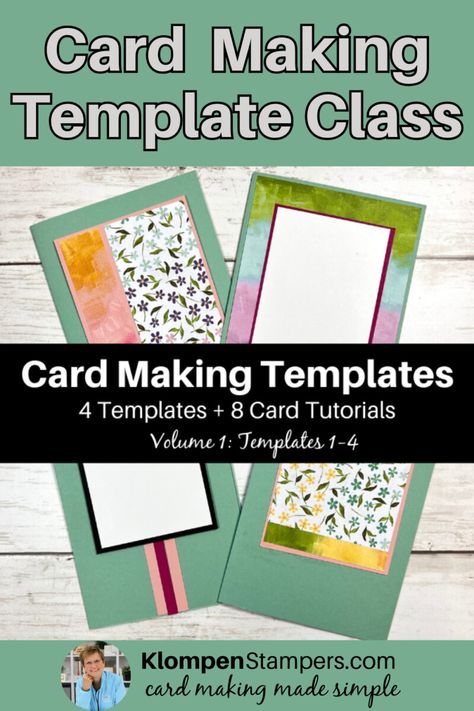 Card making templates are for everyone! Whether you are brand new to card making, or you are an expert, these are for you. These templates will help you try new layouts and designs while using stamps, ink, and paper that you have! Make your templates along with Dave in the free card making templates class and then use them whenever you are crafting. Remember - the purpose is to help you use products you have while trying new layout designs! Klompen Stampers, Easy Card Making, Card Making Ideas Easy, Hexagon Cards, Card Making Tools, Diy Card Making, Card Sketches Templates, Card Making Templates, Card Making Videos