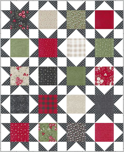 Flannel Quilt Patterns, Winter Quilts Patterns, Quilt Pattern Easy, Layer Cake Quilt Patterns, Christmas Quilting Projects, Christmas Quilt Blocks, Quilt Blocks Easy, Cake Quilt, Christmas Quilting