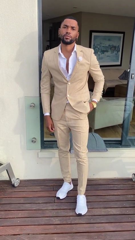 Beige Suits For Men, Beach Wedding Suits, Prom Suits For Men, Stylish Mens Suits, Tan Suit, Beige Suits, Formal Fashion, Dress Suits For Men, Mens Casual Dress Outfits