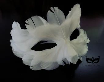 Swan Mask Masquerade Ball, Feathered Masquerade Mask, Black Swan Masquerade Mask, White Bird Mask, Dove Mask Masquerade, Masked Ball Mask, White Swan Mask, Black Swan Mask, Homemade Masquerade Mask