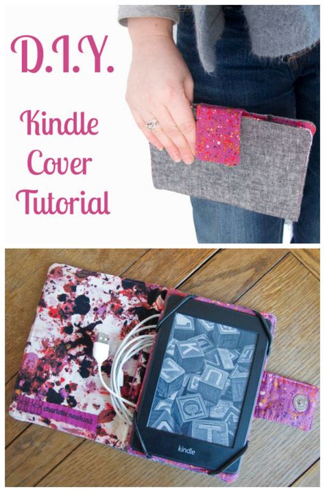 Kindle or Tablet Cover FREE sewing pattern. If you have a Kindle Paperwhite or a tablet and you want to make your own holder or cover then here we have a great FREE pattern and tutorial. This holder was designed to fit a Kindle Paperwhite (6 5/8" by 4 5/8") but can be adapted for other tablets/readers. Just measure your device and adjust the dimensions as necessary. #SewModernBags #SewingForFree #FreeSewingPattern #SewAKindleCover #SewATabletCover Beginner Sewing Patterns, Kindle Cover, Kindle Case, Tablet Cover, Easy Sewing Patterns, Pattern Free, Sewing Patterns Free, Free Sewing, Tablet Case