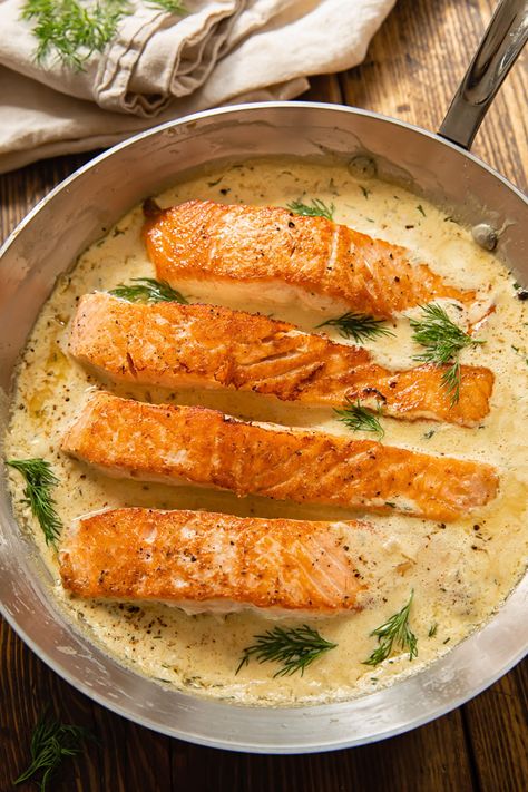 Salmon with Lemon Dill Sauce Salmon Recipes With Dill Sauce, Lemon Sauce Salmon, Salmon With Dill Sauce Recipe, Salmon Lemon Dill Sauce, Salmon With White Sauce, Mustard Dill Sauce For Salmon, Lemon Butter Dill Sauce For Salmon, Meals With Dill, Ikea Lemon Dill Sauce Recipe